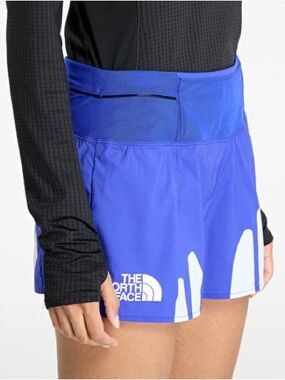 The North Face Womens 3” IKB pacesetter pocket running shorts XS blue white drip